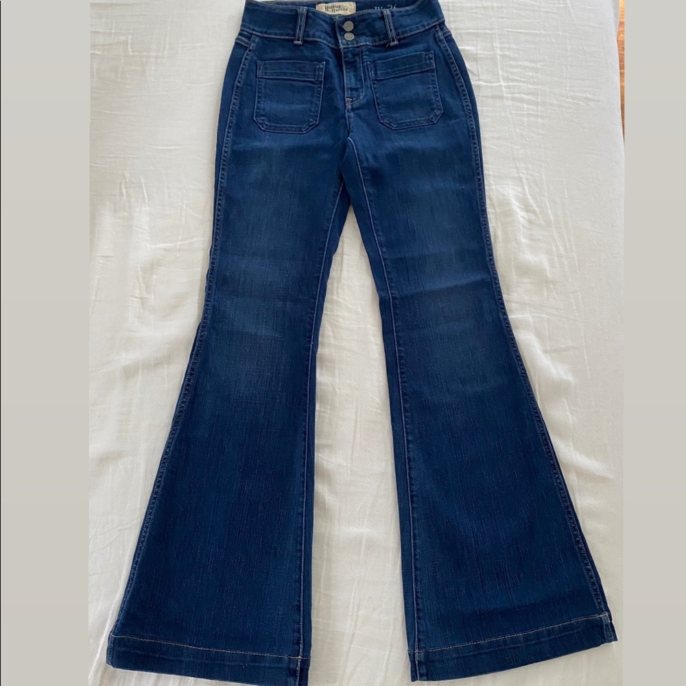 Holding Horses Dark Wash Flared Jeans Size 26